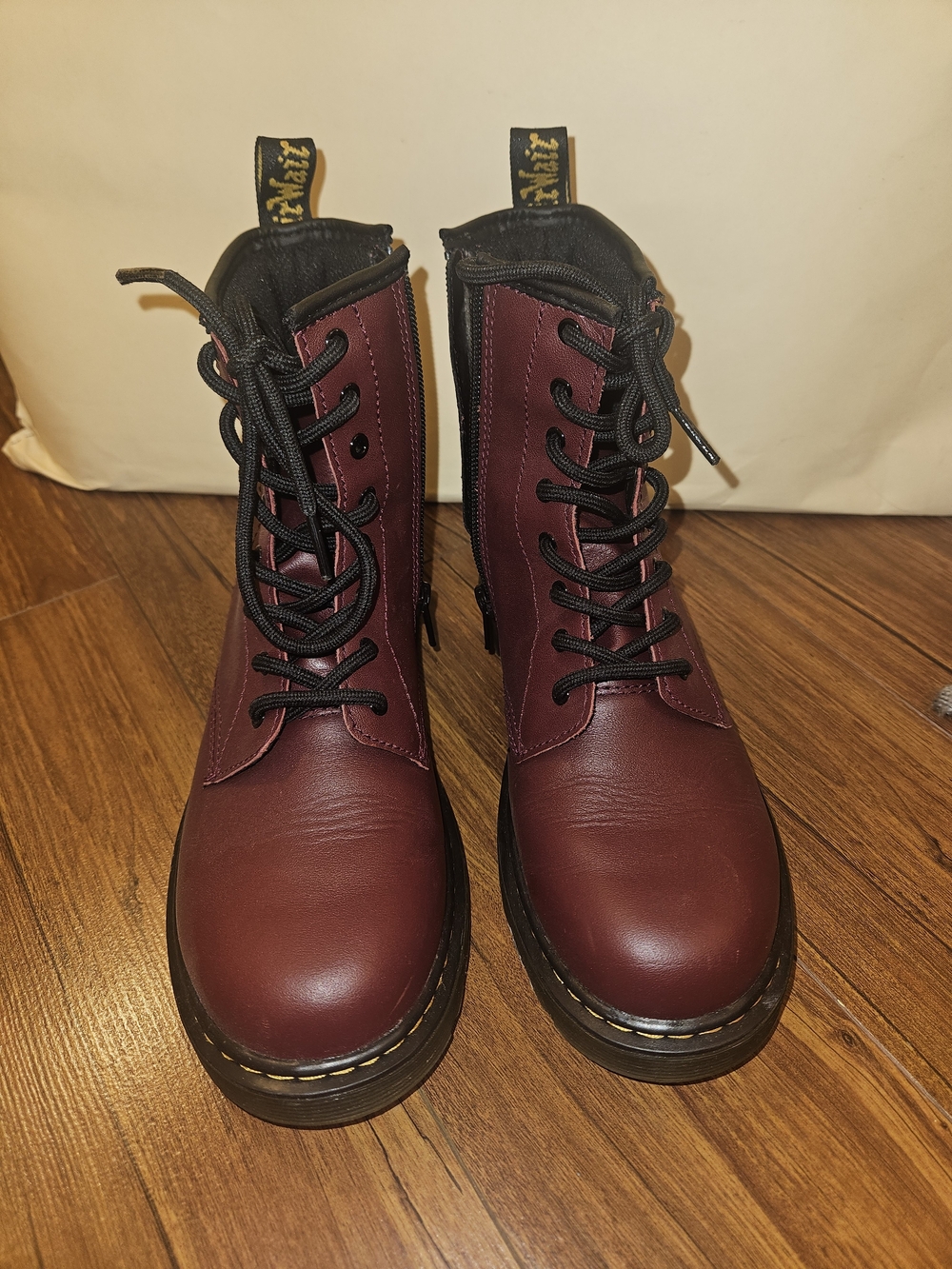 Dr. Martens 1460 Pascal Front Zip Cherry Red Arcadia Boots Pascal Front Zip